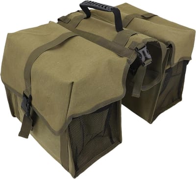 Bagagedragertas Fiets - Fietstassen Dubbel - Spullen Vervoeren - Dubbellaags Waterdicht - 35x35x10 cm - OD Groen
