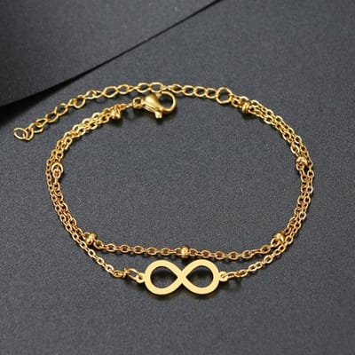 Bracelets en acier inoxydable symbole de l'infini « 8 » Bracelet de style classique pour femmes Bijoux de mode raffinés Cadeaux de fête de mariage black