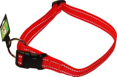 Boon Dog Fashion - Nylon Hondenhalsband - Verstelbaar - Kleur: Oranje - Nekomtrek: 45-70 cm