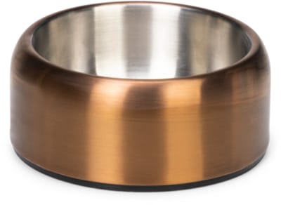 Designed by Lotte Noar Voerbak Hond - Eetbak/Drinkbak - Vaatwasserproof - Anti-slip - RVS - Brons - 470ml