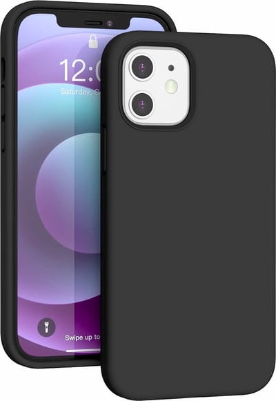 AziLine Zwarte Silicone Case Geschikt voor iPhone 12|12 Pro - AziLine Zwarte Bescherming Hoesje - Premium Zwarte Backcover geschikt voor iPhone 12/12 Pro