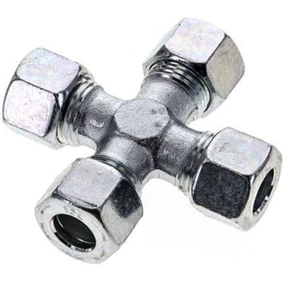 12L Verzinkt Stalen Kruissok Snijring 315 Bar DIN 2353 - FL4X-C-EZ-12-L