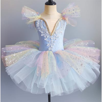 Ballerine Filles Vêtements Enfants Robes Vestido Enfants Robe Ballet Tutu Costumes Danse Fille Maillots Ballet Cadeau Anniversaire Été 140