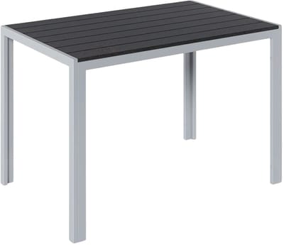 Tuintafel - Buitentafel - Eettafel buiten - Outdoor - Voor Tuin & Terras - Rechthoekige Aluminium Tafel met Metalen Lattenbodem -110x70x73 cm - Grijs