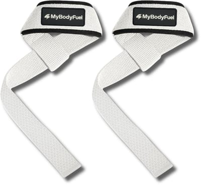 MyBodyFuel - Lifting Straps - Lifting Grips - wrist wraps - Lift Straps voor Fitness & Krachttraining - 2 Stuks - Wit
