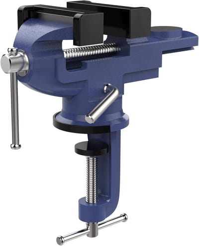Table Vise 3 Inch met 360° Draaiende Basis - Universele Klem voor Houtbewerking, Metaalbewerking en Klussen, Ideaal voor Boren en Zagen