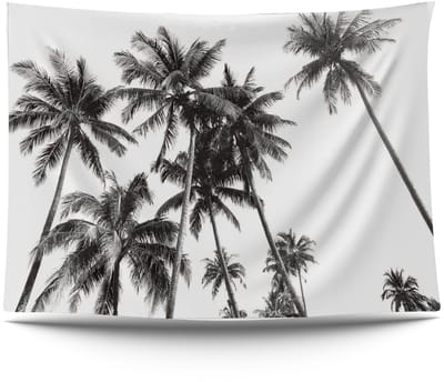 Ulticool - Strand Natuur Retro Vintage Palmboom Kunst - Wandkleed  Poster - 200x150 cm - Groot wandtapijt -  Tuinposter Tapestry - Schilderij Decoratie Tuin Versiering Accessoire voor zowel buiten als Muurdecoratie in woonkamer