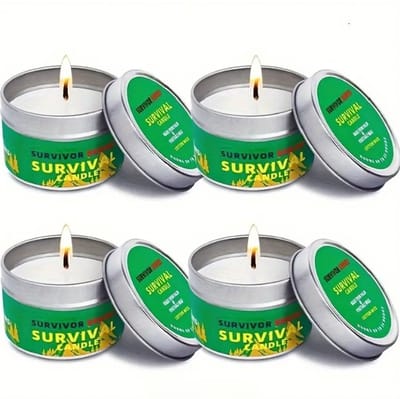 Dutchers® Natuurlijke Sojawas Noodkaarsen - 4 stuks - 96 uur brandtijd - Noodpakket - Nood - Kaarsen - Waxinelichtjes - Noodrantsoen