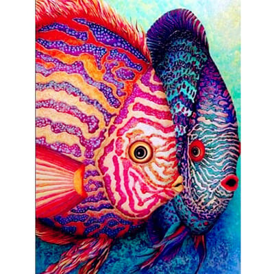 5d diamant schilderij vis volledige boor DIY diamant borduurwerk cartoon vis kruissteek 20X30CM blue