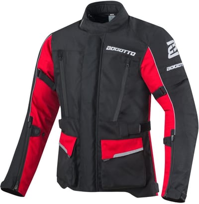 Bogotto Tampar Tour Waterdichte Zwart Rood Textiele Motorjas - Jas