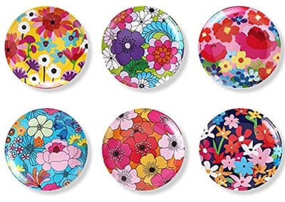 Geassorteerde Melamine Borden Set - 6-delige Tuin Bloemen Assortiment - Voor Snacks en Desserts