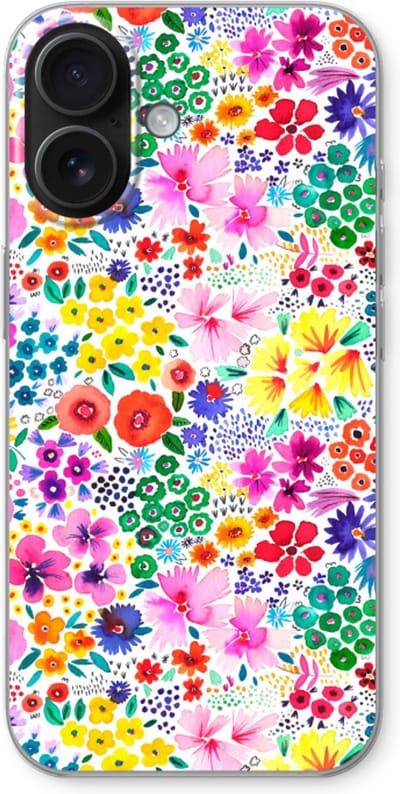Case Company® - Hoesje geschikt voor iPhone 16 hoesje - Little Flowers - Soft Cover Telefoonhoesje - Bescherming aan alle Kanten en Schermrand