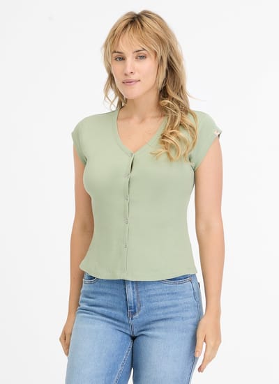 Shirt nomera groen knoopjes Ragwear - maat XL
