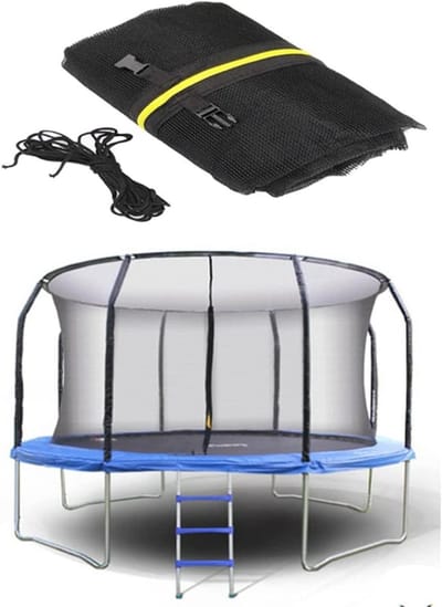 Trampoline Net - Veiligheidsnet Vervanging - Veilige Speeltijd - Dubbel Verzegelde Ingang - Diameter 4.88m - Zwart