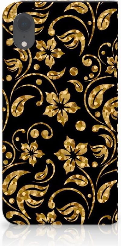 Apple iPhone Xr Smart Cover Gouden Bloemen