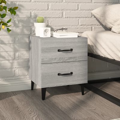 vidaXL - Nachtkastje - 40x35x47,5 - cm - grijs - sonoma - eikenkleurig