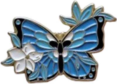 Pin Broche - Vlinder blauw - Kledingspeld - bloemen - Speldje voor rugzak of kleding - Kleine cadeautjes - enamel pin - Grappige badge - 1 stuk
