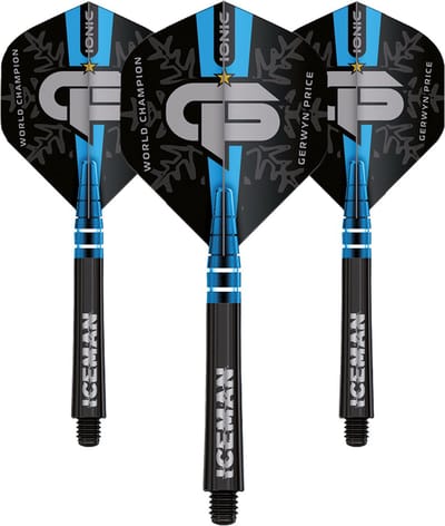 RED DRAGON - Gerwyn Price World Champion Edition Zwart Vlucht en Schachtcombinatie - 2 sets per pakket (6 dartvluchten in totaal)