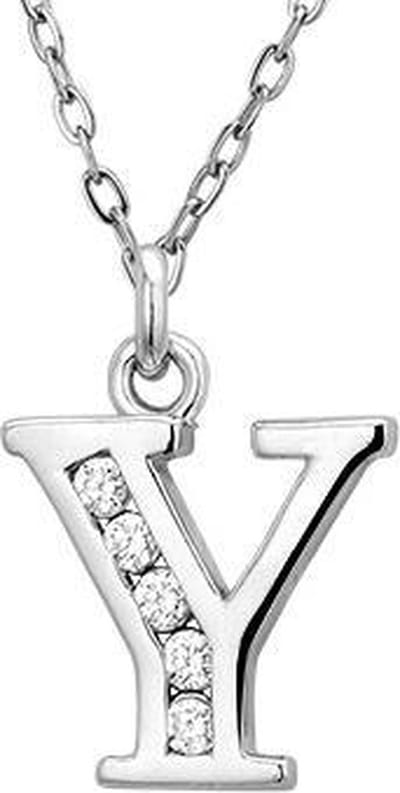 Montebello Ketting Letter Y - 925 Zilver Gerhod. - Alfabet - 14x20mm - 45cm