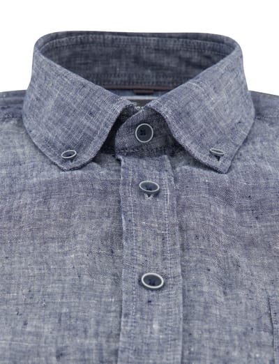 Linnen Overhemd Casa Moda blauw Casual Fit