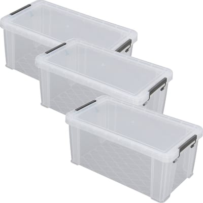 Whitefurze Opbergbox - 5x stuks - 7.5 liter - Transparant - 25 x 19 x 16 cm - kunststof - opslag oplossingen - kist - met deksel