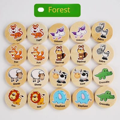 Vind Hetzelfde Patroon Puzzelspel Kinderen Cartoon Dier Geheugen Schaak Denktraining Kinderen Montessori Leren Houten Speelgoed