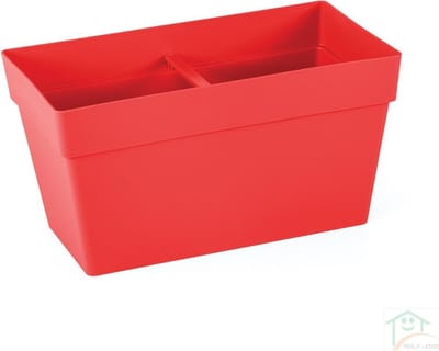 2st Elegante Mansion drainage Bloembak rood kruidenbak 30x17 cm bloempotten plantenbak rechthoek