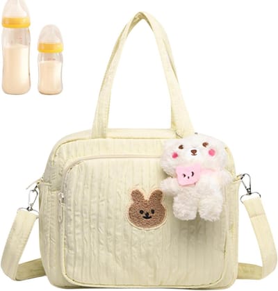 Luiertas Organizer - Draagbare Opbergtas - Baby Verzorging - Meerdere Vakken - 24 x 20 x 14 cm - Beige