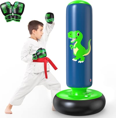 Opblaasbare Bokszak voor Kinderen - Staande Bokszak voor Karate, Taekwondo en MMA - Perfect Cadeau voor Jongens en Meisjes