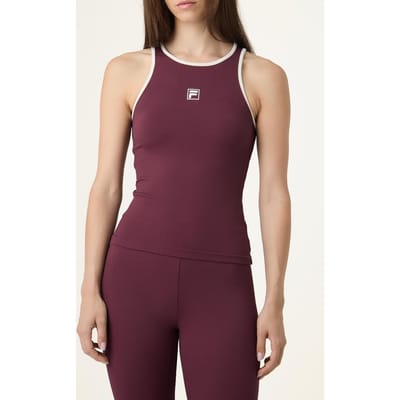 FILA Bellagio Tight Ribbed Racer Tank Fig Maat: XS | Mouwloze Tops Outlet | Dames
