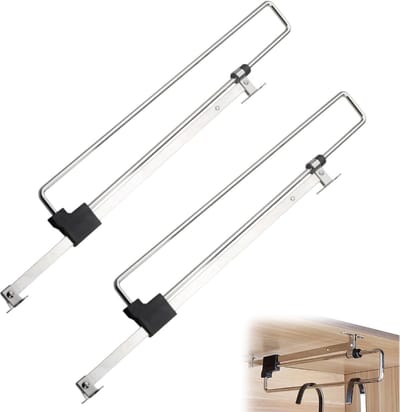 2-delige uittrekbare kledingstang Kast Uittrekbaar 25cm Kaststang Uittrekbaar Kledingkast Stang Verstelbare Kledinghangerhouder Telescoop voor Kasten en Opslagruimtes (Zilver)