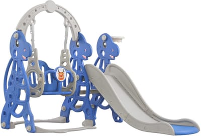 NAIZY kinderglijbaan 4-in-1 glijbaan indoor multifunctionele babyglijbaan met basketbalring & schommel & opvouwbare glijbaan tuinglijbaan vanaf 1 jaar kinderglijbaan max tot 50KG, type B