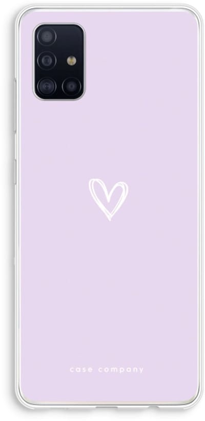 Case Company® - Hoesje geschikt voor Samsung Galaxy A51 4G hoesje - Klein hartje paars - Soft Cover Telefoonhoesje - Bescherming aan alle Kanten en Schermrand