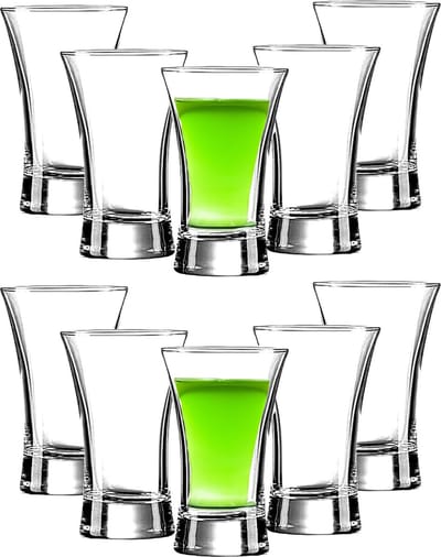 Urban Living Shotglaasjes/borrelglazen Krosno - transparant glas - 12x stuks - 40 ml - shotjes