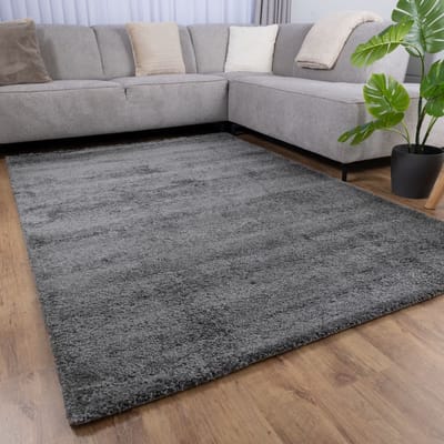 Donkergrijs Tapijt Hoogpolig Vloerkleed Koho Berber Luxe Shaggy - 80x150cm- Modern - Woonkamer - Salon - Slaapkamer - Eetkamer