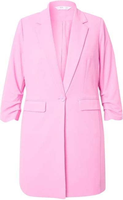 Angel of Style - Dames - Lange blazer comfort fit 3/4-mouw met kleine plooitjes - Flamingo - Maat 44