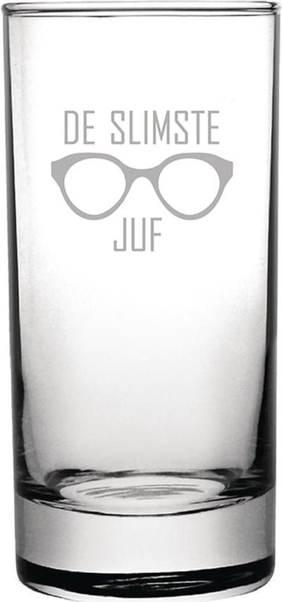 Gegraveerde longdrinkglas 28,5cl De slimste Juf