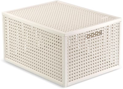 Curver Kaya opbergmand - 20 L - 37,6 x 30 x 20,7 cm - Wit - Premium opbergoplossing, duurzaam kunststof, moderne woonopberg