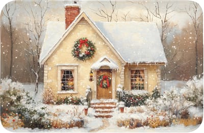 Badmat 60x40 cm - Antislip - Kerst - Huis - Winter - Sneeuw - Badmatten voor badkamer - Badkamermat - Douchemat - Badkamer mat