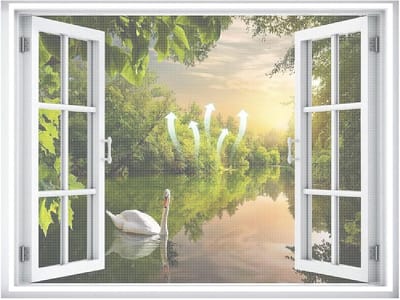 Horren voor Ramen - Vliegenraam Gaas - Insecten Buiten Houden - Zonder Boren te Plaatsen - 90x180cm - Wit