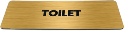 Deurbordje Goud-look met tekst toilet - Formaat 150 x 50 mm x 1,6 mm - Zelfklevend | Luxe uitstraling | Geborstelde Gouden toplaag | Gratis Verzending | Decoporta