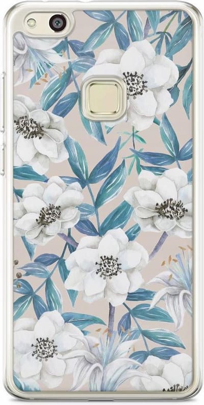Casimoda® hoesje - Geschikt voor Huawei P10 Lite - Bloemen / Floral blauw - Siliconen/TPU - Soft Case - Blauw - Bloemen