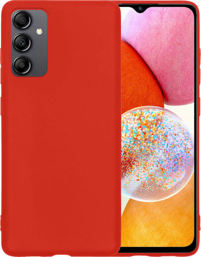 Hoesje - Geschikt voor Samsung Galaxy A14 - Sterk & Shockproof - Siliconen Case - Hoes Cover - Telefoonhoes - Rood