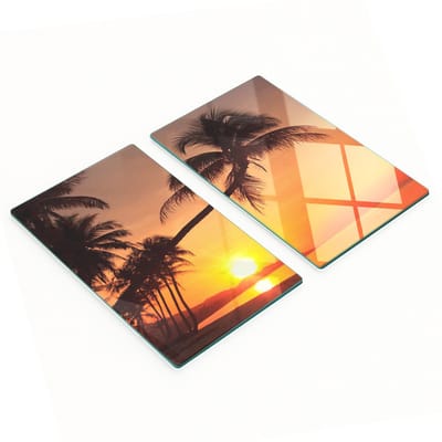 Multifunctionele decoratieve snijplanken van gehard staal voor de keuken, strandzon, 2x30x52 cm