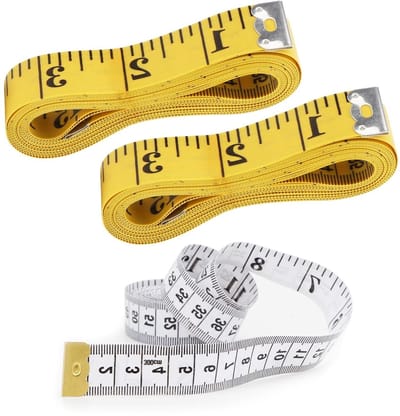 Flexibele Meetlinten - Naaimeters Stoffenmeters - Nauwkeurig Meten - Dubbele Schaal - 305 cm - Geel Wit