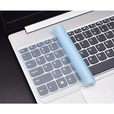1 pièce Peau de clavier en silicone pour ordinateurs portables de 30,48 à 35,56 cm, Flexible, Lavable, Anti-poussière et Housse de clavier durable bleu