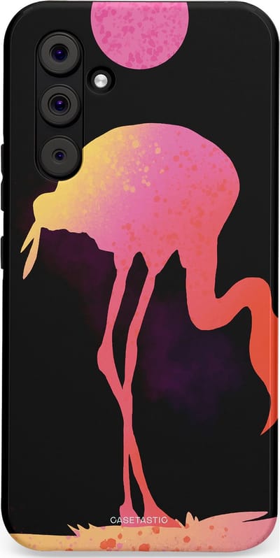 Casetastic Hoesje Geschikt voor Samsung A54 (5G) - Stijlvolle Beschermende Duo-layer Case - Silhouet Flamingo