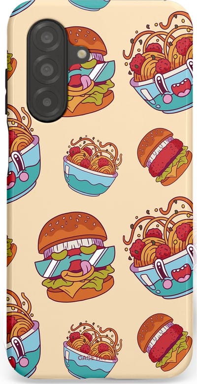 Casetastic Hoesje Geschikt voor Samsung A26 - Stijlvolle Beschermende Duo-layer Case - Cartoon Hamburgers