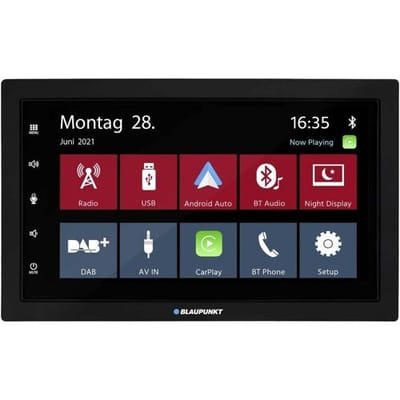 Blaupunkt Mannheim 600 DAB Autoradio met scherm dubbel DIN Android Auto, Aansluiting voor stuurbediening, Aansluiting voor achteruitrijcamera, Apple