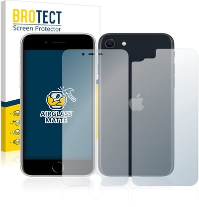 BROTECT - Screenprotector voor Apple iPhone SE 3 2022 (Voor+Achter) - Folie Beschermfolie Beschermglas matte
